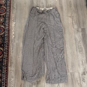DISSH Black & White Checkered Wide-Leg Pants